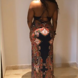 Navy paisley print maxi